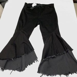 NWT- SUPER flared black jeans!!